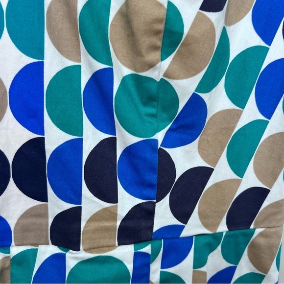 BANANA Republic Green Blue Polka Dot Pleated Sleeveless Dress Fit & Flare Size 4 - Picture 5 of 8